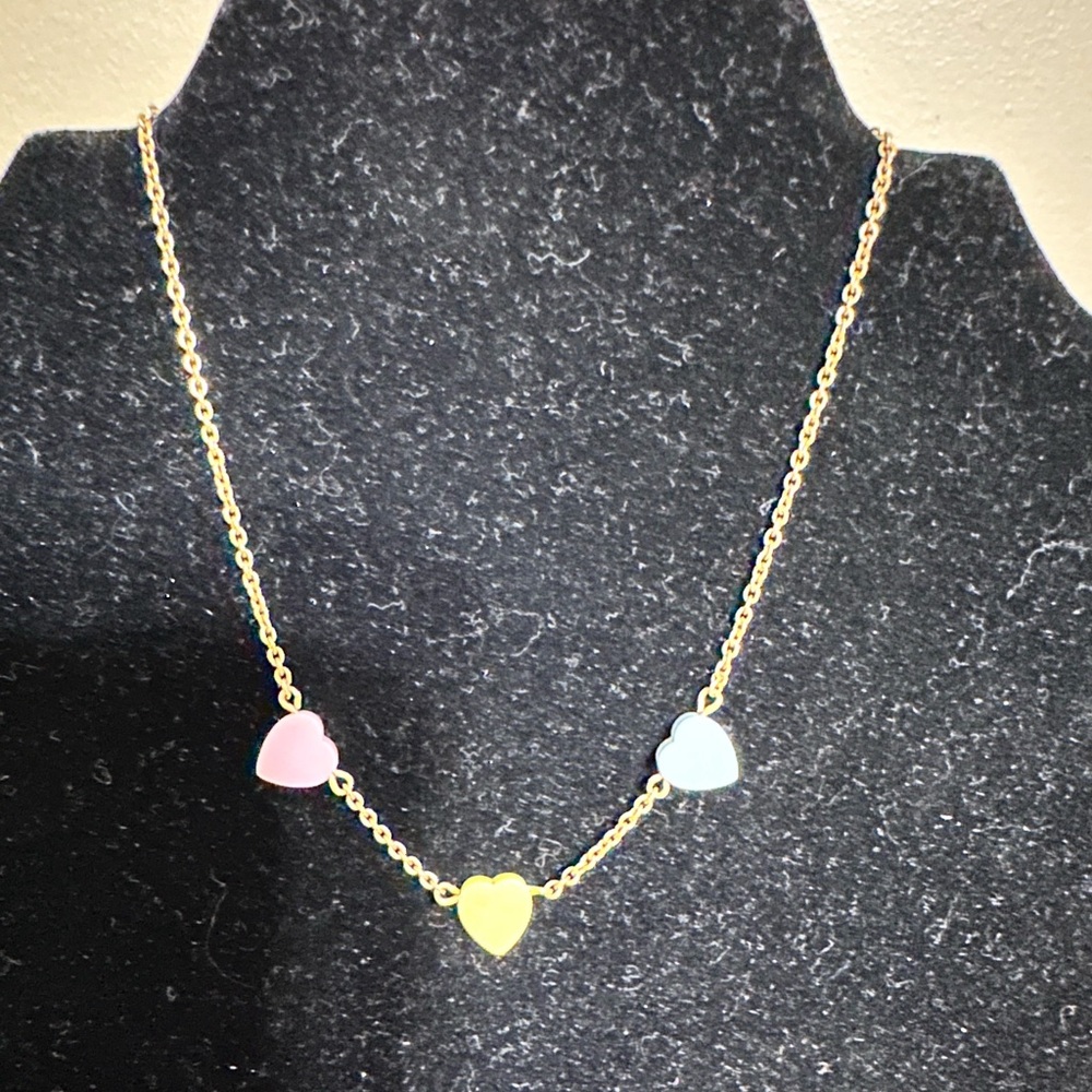 VTG AVON CONVERSATION HEARTS NECKLACE VALENTINES DAY! RARE. 15” from tip to tip - Picture 7 of 10